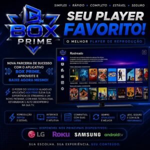 Sua experiência de streaming nunca mais será a mesma. Conheça o BOX PRIME, o aplicativo que redefine o que é um player de reprodução de alta qualidade.